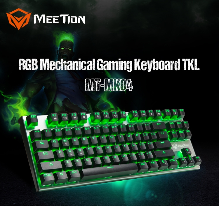Мультимедийная игровая клавиатура TKL с RGB-подсветкой, синий переключатель, механическая игровая клавиатура